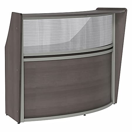 Linea Italia 70"W Curved Reception Computer Desk, Mocha