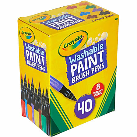 Crayola Washable Paint Brush Pens - Assorted - 40 / Box Crayola Washable Paint Brush Pens - Assorted - 40 / Box