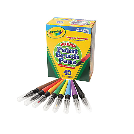 Crayola Washable Paint Brush Pens - Assorted - 40 / Box Crayola Washable Paint Brush Pens - Assorted - 40 / Box