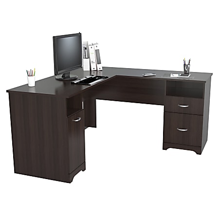 Office depot corner hot sale desk espresso