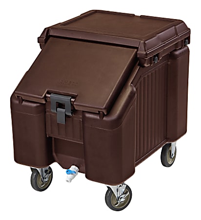 Cambro SlidingLid Ice Caddy, 100-Lb Capacity, Dark Brown