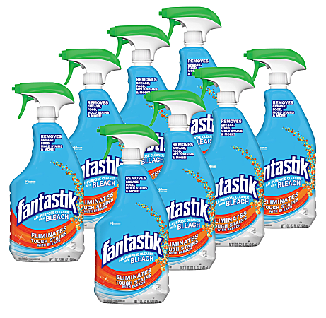 fantastik All-purpose Cleaner with Bleach - 32 fl oz (1 quart) - Fresh Clean Scent - 8 / Carton - Anti-bacterial - Clear fantastik All-purpose Cleaner with Bleach - 32 fl oz (1 quart) - Fresh Clean Scent - 8 / Carton - Anti-bacterial - Clear