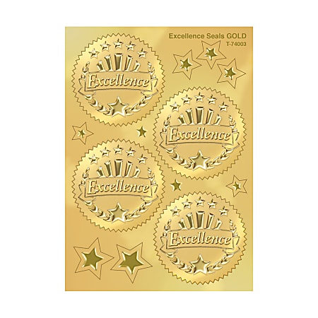 TREND Excellence (Gold) Award Seals Stickers, Pack Of 32
