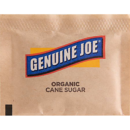 Genuine Joe Turbinado Natural Cane Sugar Packets - Packet - 0.159 oz (4.5 g) - Molasses Flavor - Natural Sweetener - 200/Box