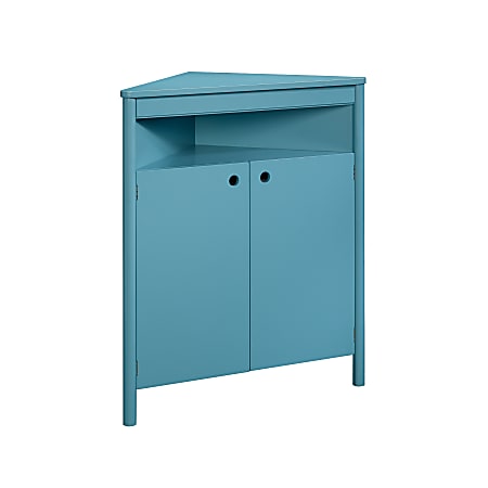 Sauder® Anda Norr Corner Storage Cabinet, 38-1/8"H x 32-5/8"W x 17-3/4"D, Sea Blue