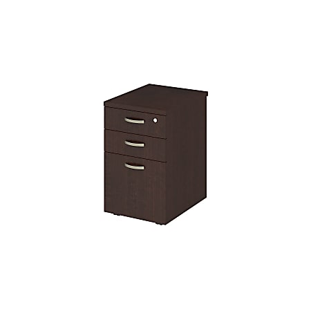 Bush Business Furniture Easy Office 20"D Vertical 3-Drawer Mobile File Cabinet, Mocha Cherry, Standard Delivery