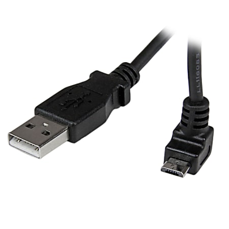 StarTech.com 2m Micro USB Cable - A to Up Angle Micro B - Black