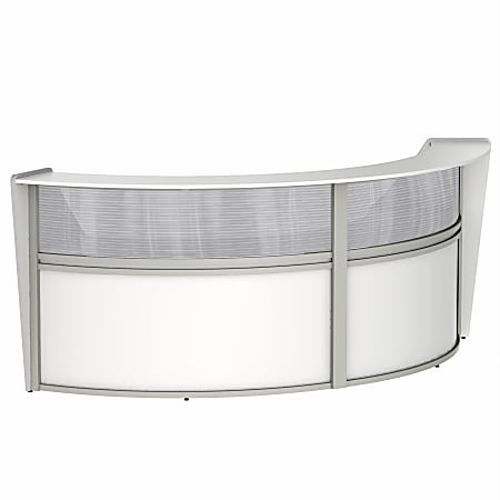 Linea Italia 124"W 2-Unit Curved Reception Computer Desk, White