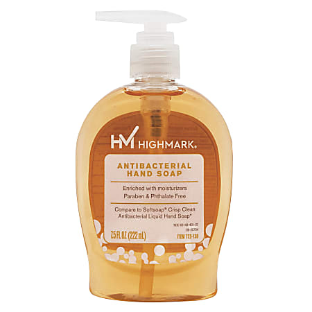 Highmark® Antibacterial Liquid Hand Soap, Clean Scent, 7.5 Oz, Orange