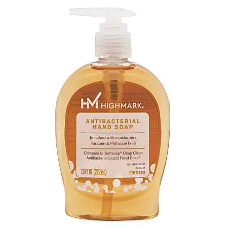 Highmark&reg; Antibacterial Liquid Hand Soap, Clean Scent, 7.5 Oz, Orange
