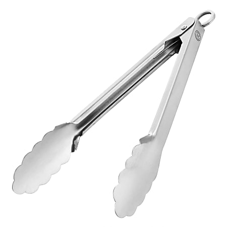 Martha Stewart Easy-Lock Tongs, Silver