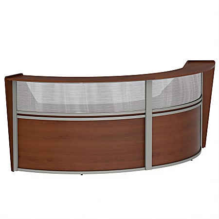 Linea Italia 124"W 2-Unit Curved Reception Computer Desk, Cherry