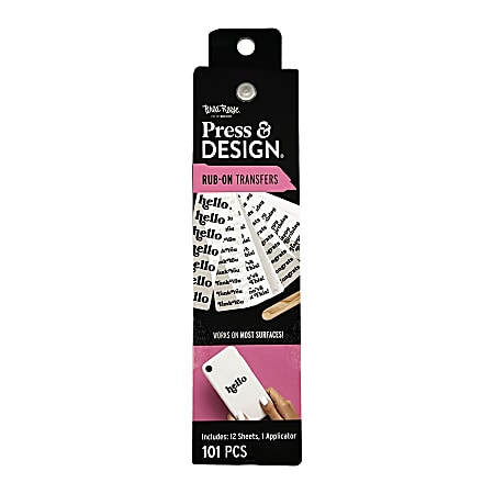Brea Reese® Press And Design Rub On Transfer Message Pad, Bold Font With Applicator, Set Of 101 Pieces