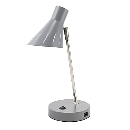 Realspace&trade; Tanji Desk Lamp, 16"H, Gray