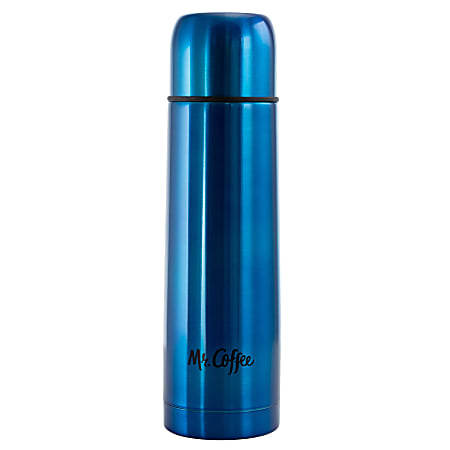 Mr. Coffee Javelin Stainless Steel Double Wall Thermal Travel Bottle, 15.5 Oz, Blue