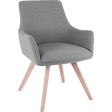 Lorell® Flannel Guest Chair With Wood Legs, Gray
