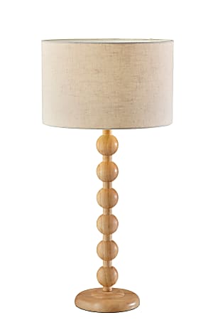 Adesso Orchard Table Lamp, 28-1/4”H, Cream Linen Fabric Shade/Natural Base