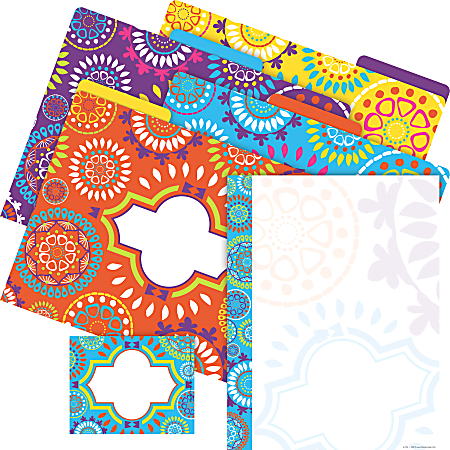 Barker Creek Get Organized File Folder Set, 1/3-Cut Tab, Letter Size, Moroccan, Set Of 107 Pieces