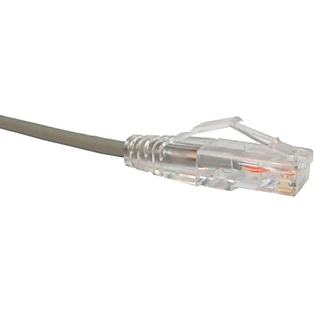 Unirise Clearfit Slim Cat6 Patch Cable, Snagless, Gray, 5ft