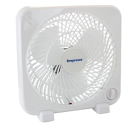 Impress Box Fan, 6"H x 10"W x 9"D, White