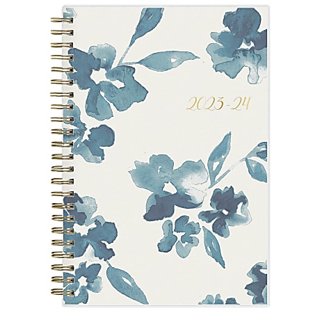 2023-2024 Blue Sky™ Bakah Frosted Polypropylene Weekly/Monthly Academic Planner, 5" x 8", Blue, July 2023 to June 2024, 131969-A