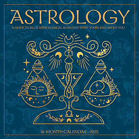 2025 Willow Creek Press Inspirational Monthly Wall Calendar, 12" x 12", Astrology, January To December, 46340
