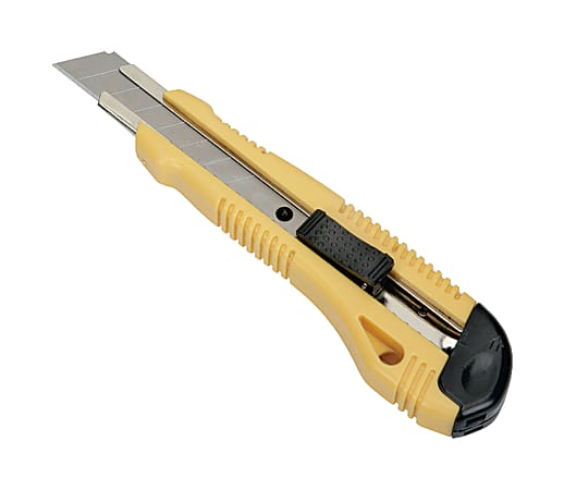 SKILCRAFT® Snap-Off Blade Heavy-Duty Utility Knife, 18 mm, Yellow (AbilityOne 5110-01-621-5256)