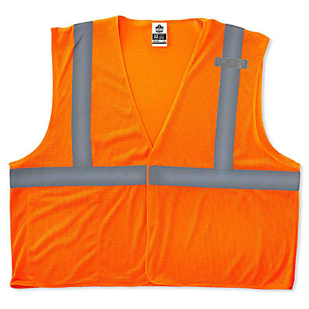 Ergodyne GloWear Safety Vest, Type R Class 2 Economy Mesh, XS, Orange, 8210HL