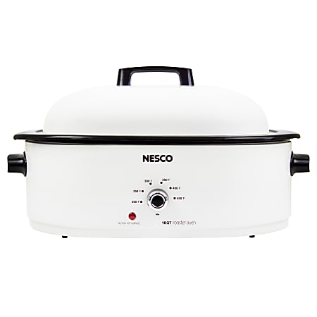 NESCO® 18-Qt 1,450-Watt Portable Slow Cooker With Porcelain Cookwell, White