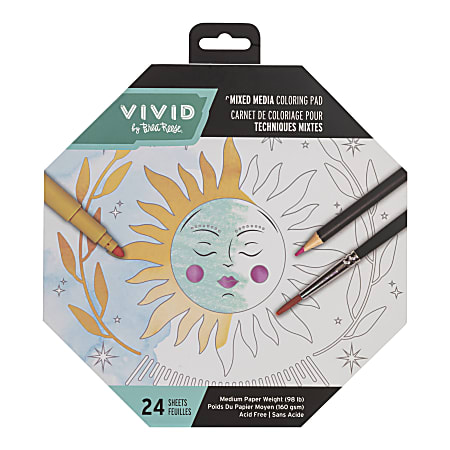 Vivid by Brea Reese® Shaped Mixed Media Paper Pad, 8-1/2" x 9-1/2", Octagon, Pad Of 24 Sheets