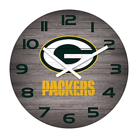 Imperial NFL Weathered Wall Clock, 16”, Green Bay Packers