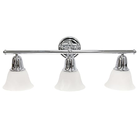 Lalia Home Essentix 3-Light Wall Mounted Vanity Light Fixture, 26-1/2”W, Alabaster White/Chrome