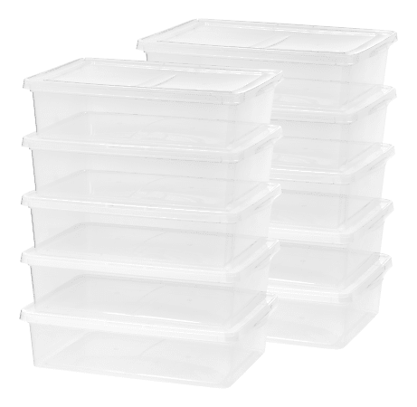 IRIS Plastic Storage Containers 28 Quarts 6 x 16 14 x 24 Clear