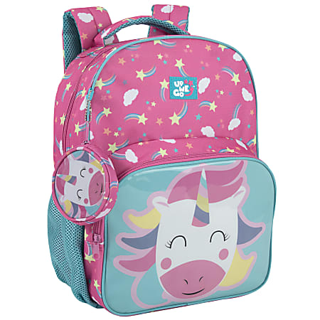 Up We Go Backpack With Coin Pocket, 15”H x 12”W x 5-1/2”D, Unicorn