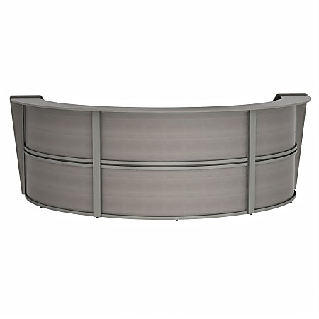 Linea Italia 143"W 3-Unit Curved Reception Computer Desk, Ash