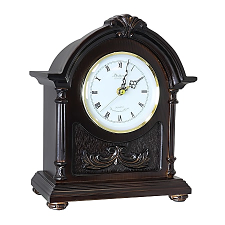 Bedford Clocks Wood Collection Mantel Clock, 10”H x