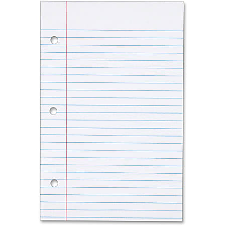 TOPS™ Filler Paper, 5 1/2" x 8 1/2", 20 Lb, Bright White, Ream Of 100 Sheets