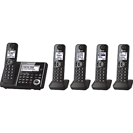 Panasonic® Link2Cell KX-TGF345B Cordless Phone, Black