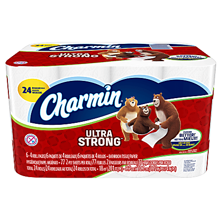 Charmin® Ultra-Strong 2-Ply Bathroom Tissue, White, 77 Sheets Per Roll, Case Of 24 Rolls