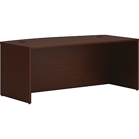 HON® Mod 72"W Bowfront Computer Desk, Mahogany