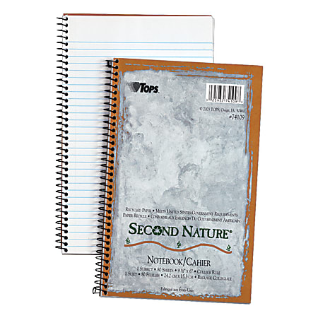 TOPS® Second Nature® 100% Recycled Perforated Notebook, 6"