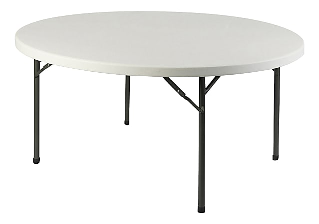Lorell Banquet Folding Table, Round, 5 11/12'W, Platinum