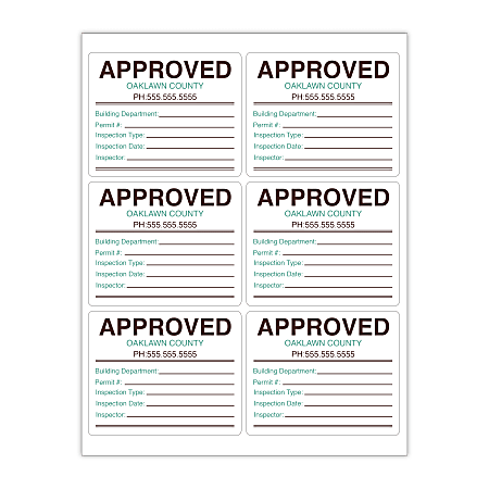 Custom 2-Color Laser Sheet Labels And Stickers, 3-1/4" x 4" Rectangle, 6 Labels Per Sheet, Box Of 100 Sheets