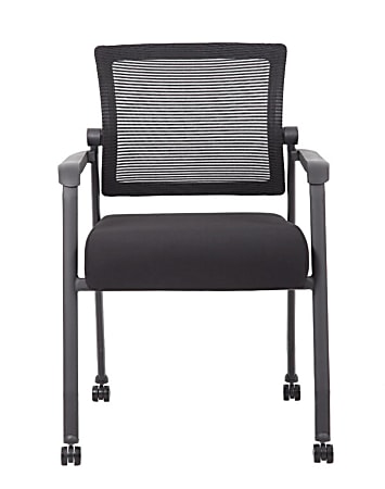 Boss Office Products 4-Legged Guest Chair With Casters, Black