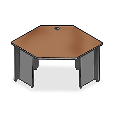 Lorell® 67000 Series Corner Desk, 29"H x 42"W x 24"D, Cherry/Charcoal