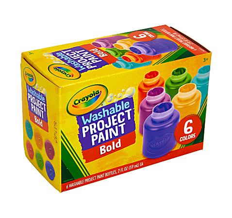 Crayola 6-color Glitter Washable Kids Paint - 2 oz - 6 / Set - Red