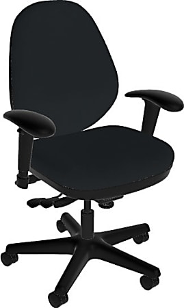 Sitmatic GoodFit Multifunction Mid-Back Chair With Adjustable Arms, Black/Black
