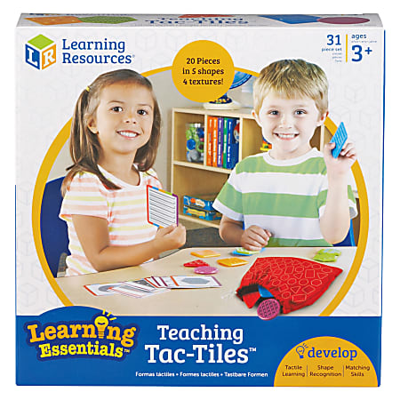 Learning Resources Tac-Tiles Teaching Set - Theme/Subject: Learning, Fun - Skill Learning: Fine Motor, Shape Differentiation, Vocabulary, Mathematics, Tactile Discrimination - 3-7 Year - Assorted