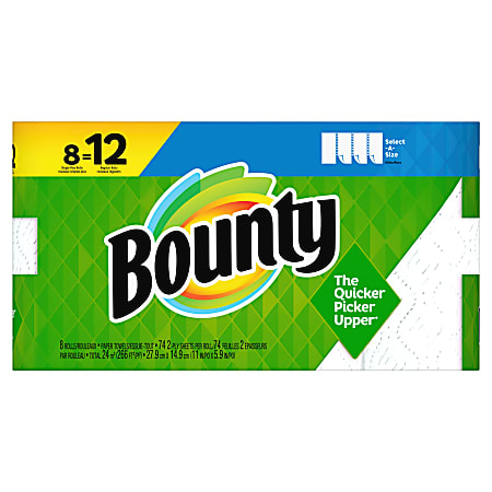 Bounty® Select-A-Size® 2-Ply Paper Towels, 83 Sheets Per Roll, Pack Of 8 Rolls