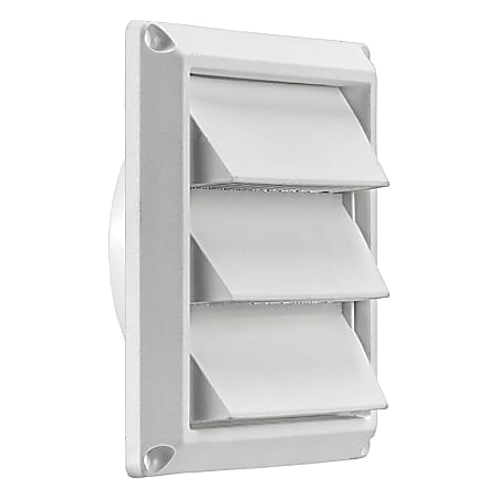 Lambro Plastic Air Intake Louver Vent, 4", White